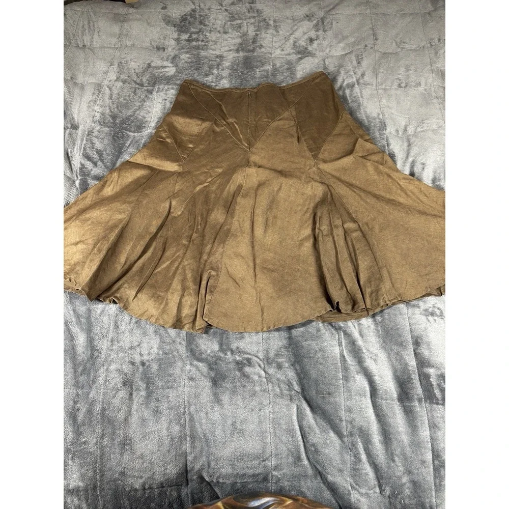 Ann Taylor Classic  Linen Women's‎ Skirt Brown  size 6  Career casual
